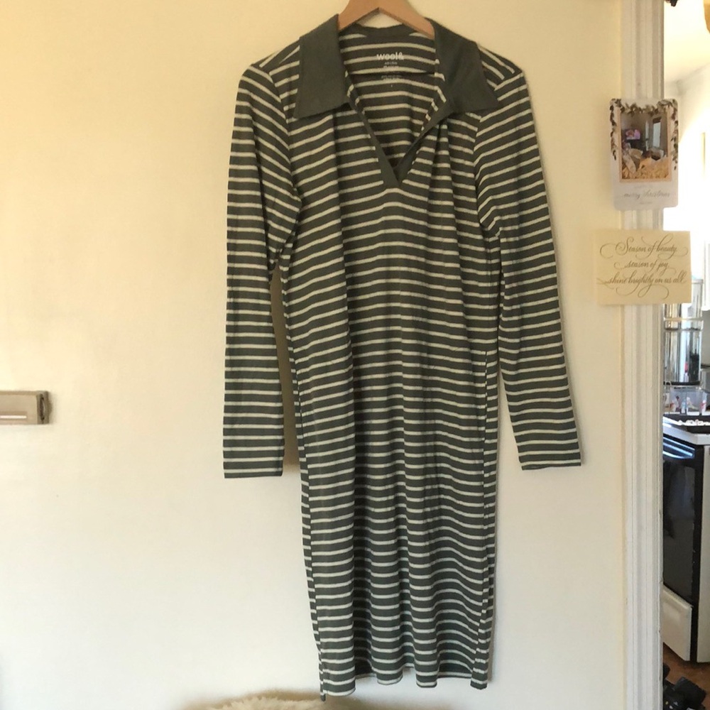 Wool& Striped Green Dress